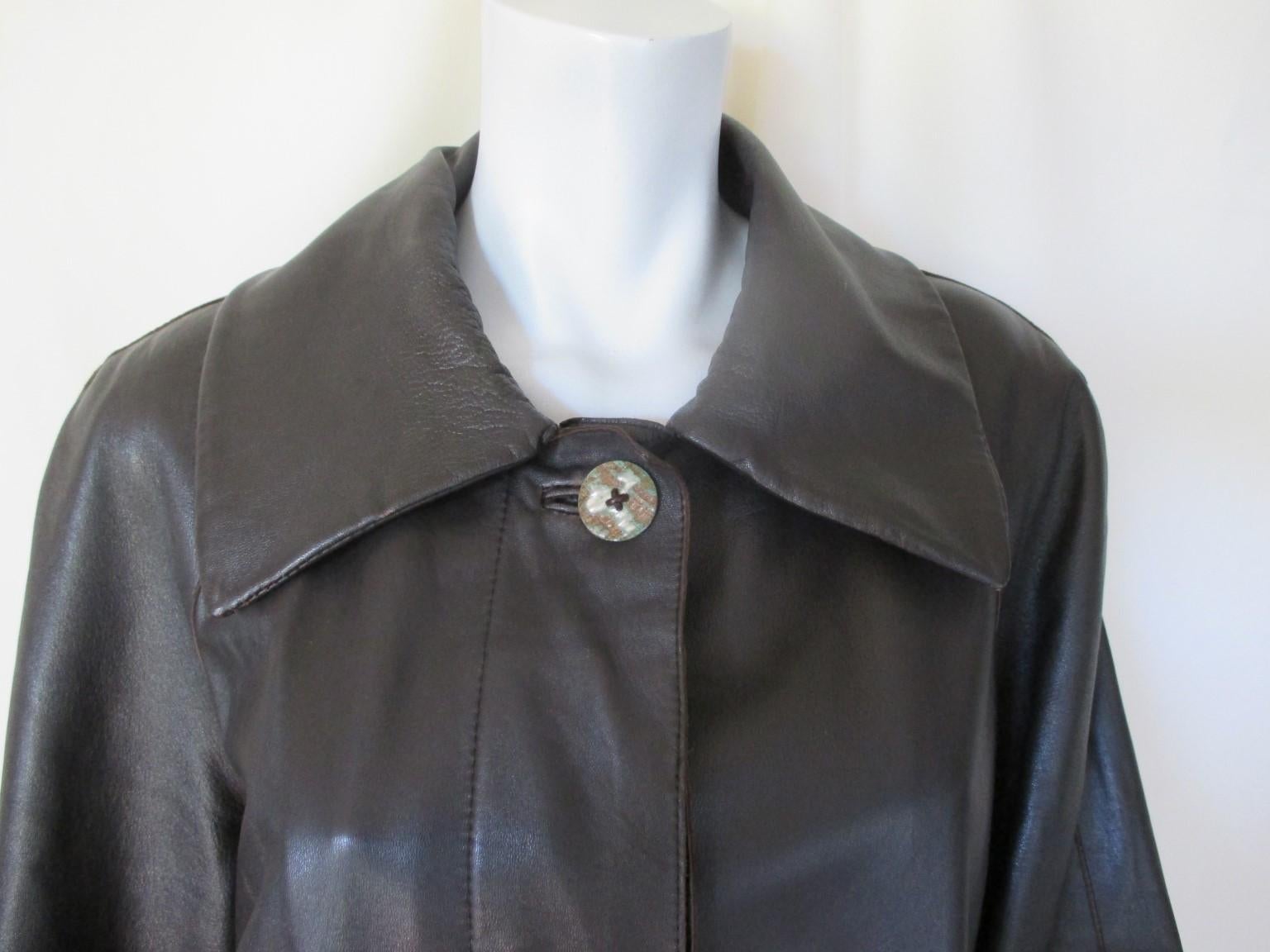 Women's or Men's Fendi Leather Coat For Sale