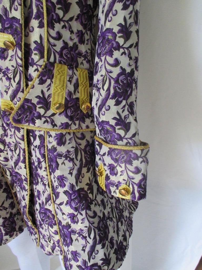 Floral Epaulettes Military Style Coat at 1stDibs