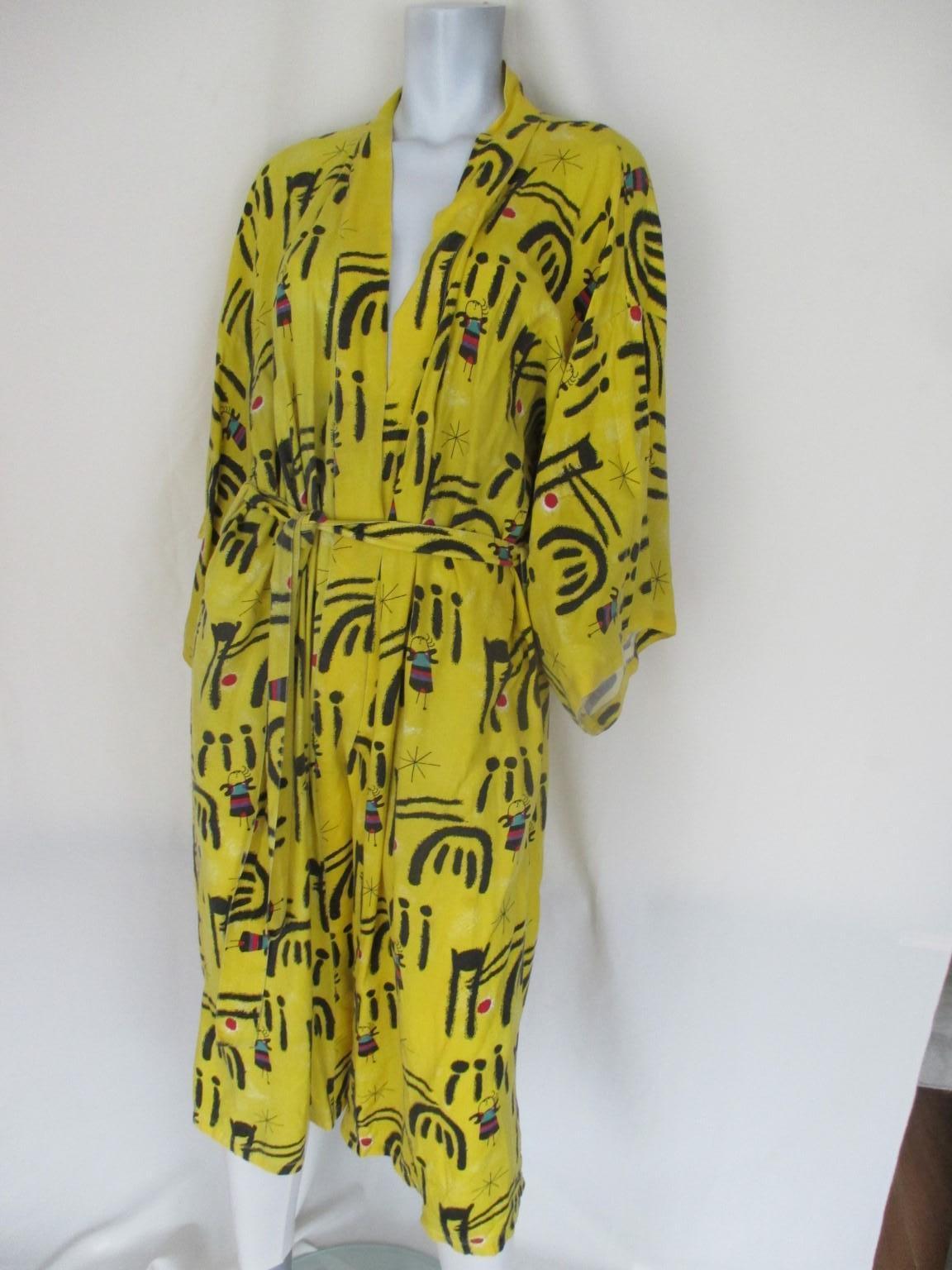 Joan Miro Benedikt Taschen Vintage Kimono  In Good Condition For Sale In Amsterdam, NL