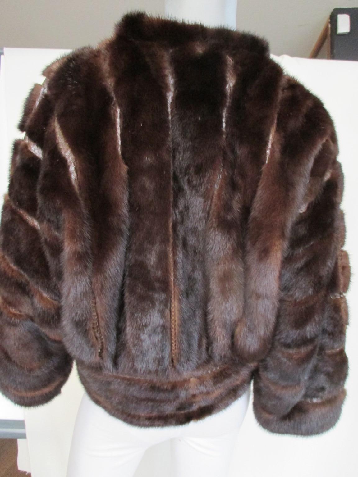 Women's or Men's Mink fur Jacket with python print details