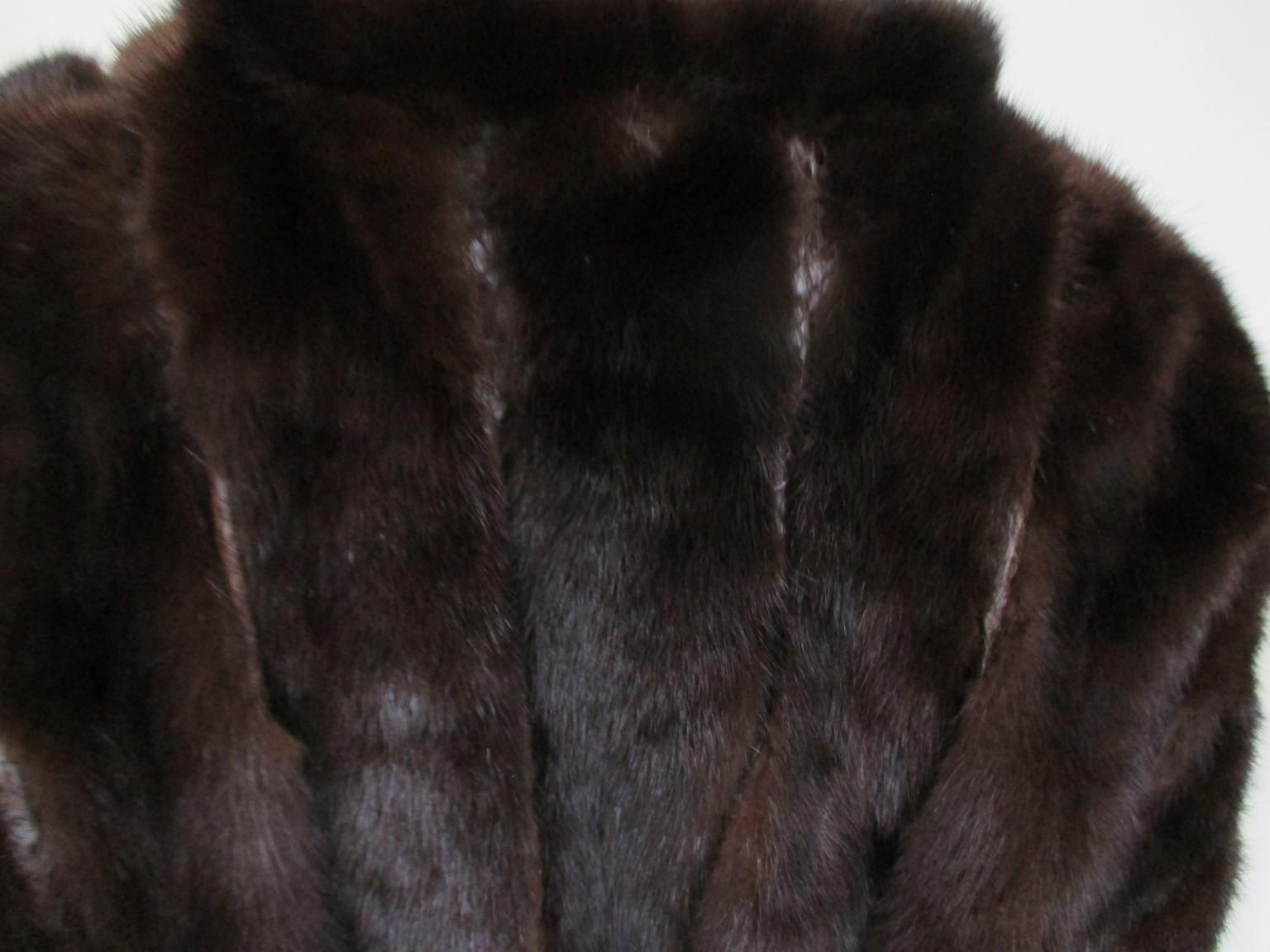 Black Mink fur Jacket with python print details