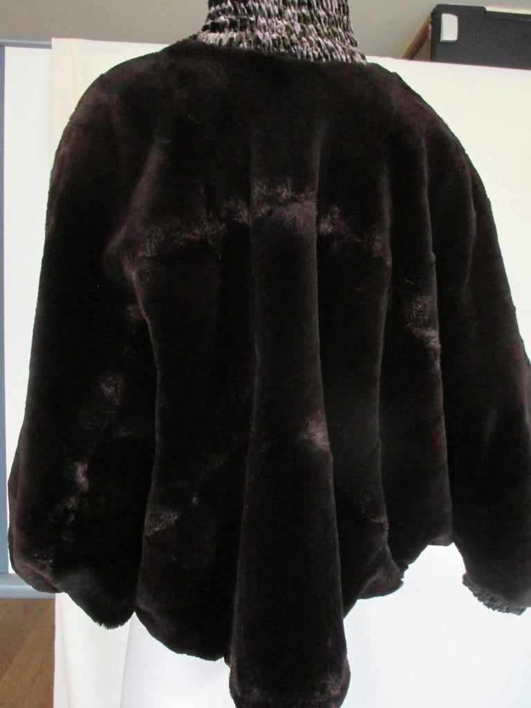 Rare Reversible Sheared Mink Fur Velvet Cape Style Jacket For Sale at ...