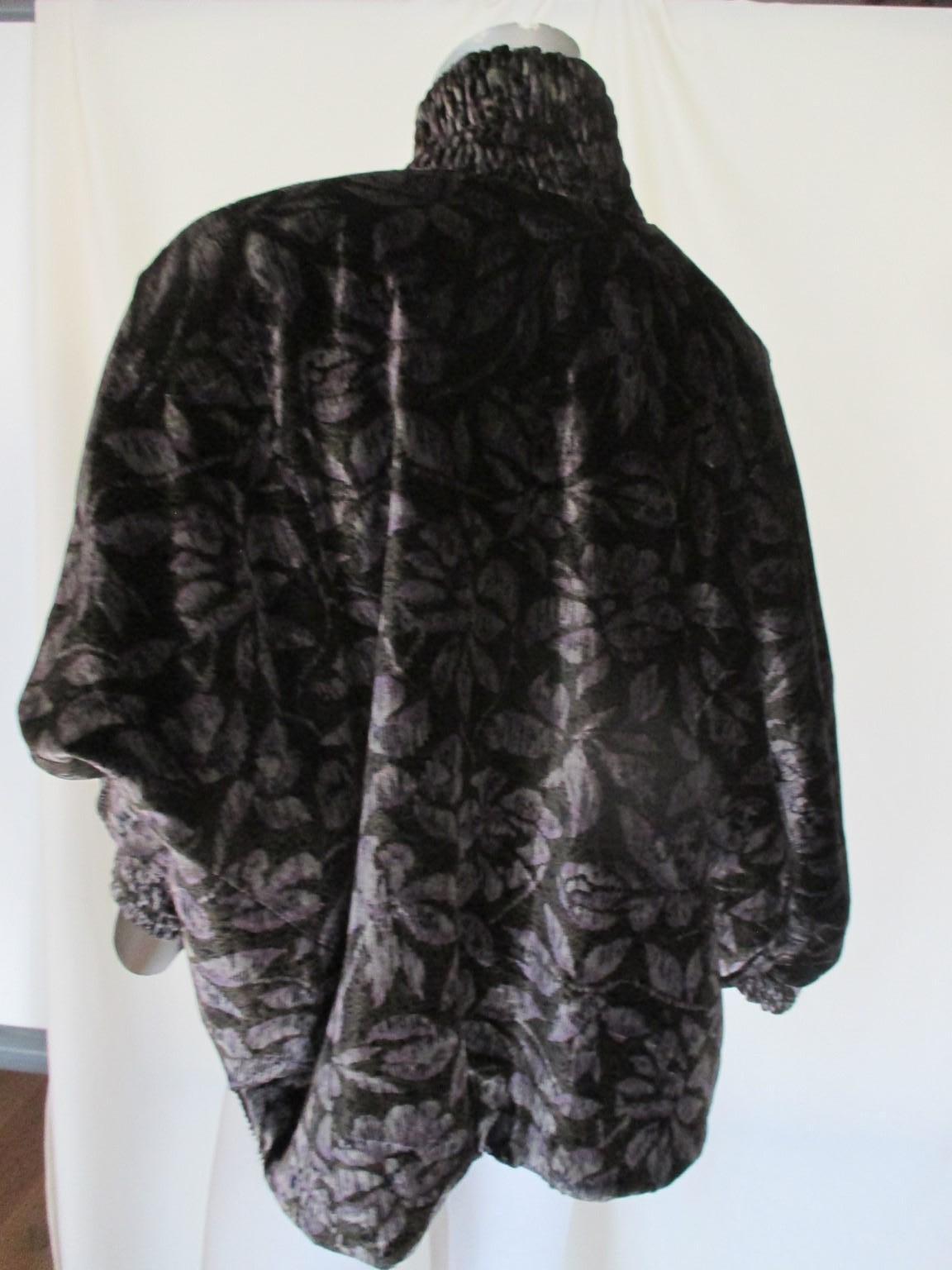 Rare Reversible Sheared Mink Fur Velvet Cape Style Jacket For Sale 2