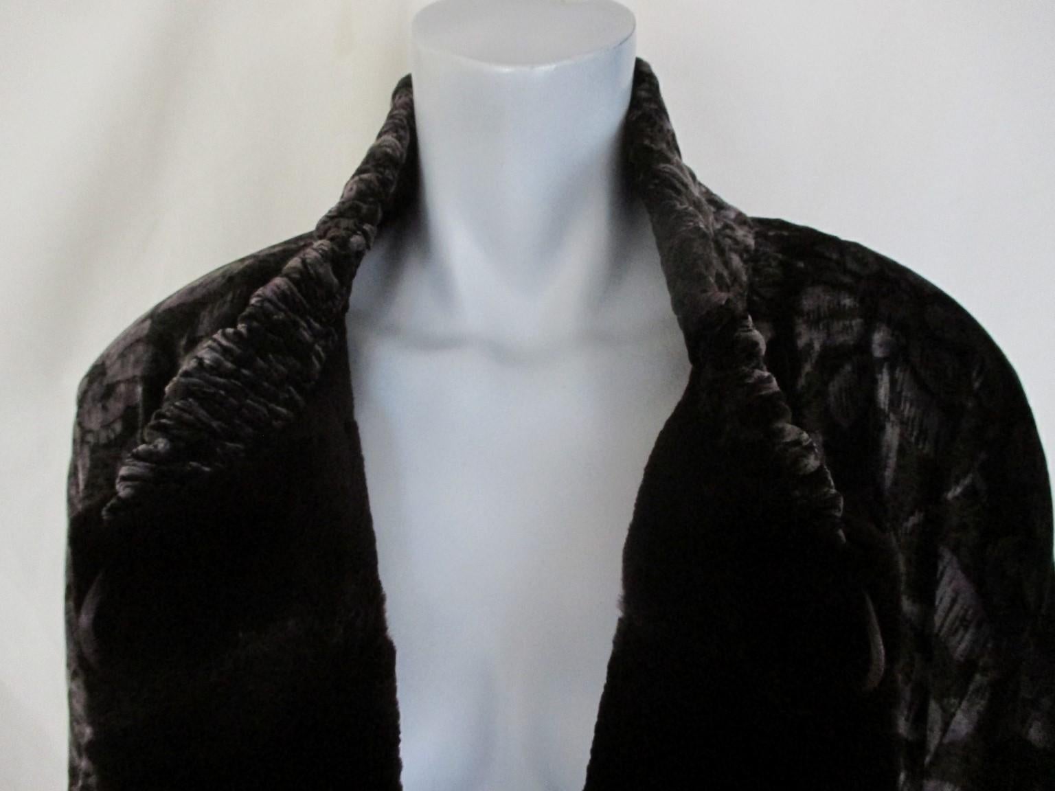 Rare Reversible Sheared Mink Fur Velvet Cape Style Jacket For Sale 1