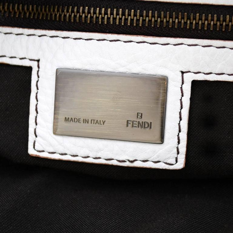 Fendi Borsa Bag White Leather Doctor Hobo Handbag at 1stDibs