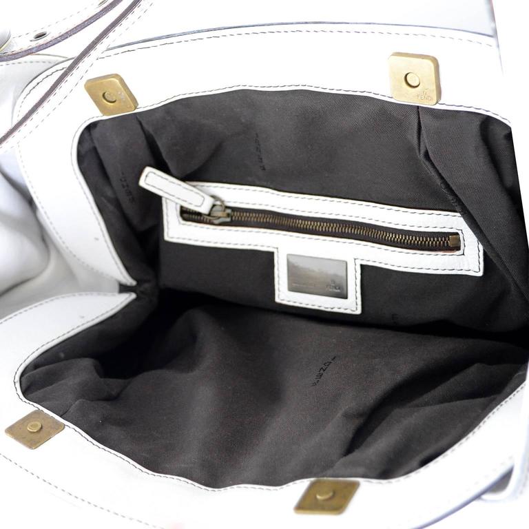 Fendi Borsa Bag White Leather Doctor Hobo Handbag at 1stDibs