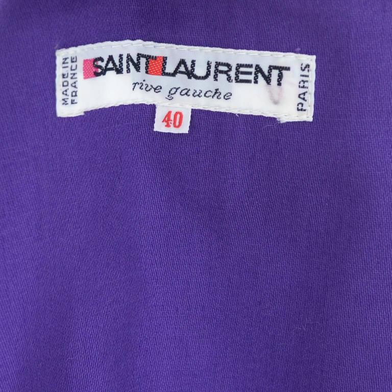 Vintage YSL Blazer Purple Yves Saint Laurent Size 40 Rive Gauche For Sale at 1stdibs