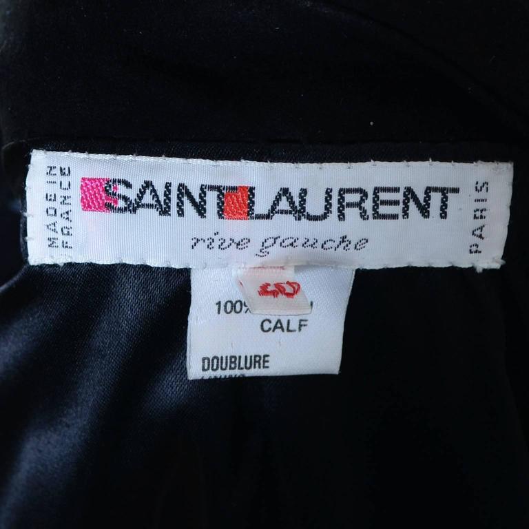 YSL Vintage Black Suede Jacket Gold Leather Documented Sz 40 France ...