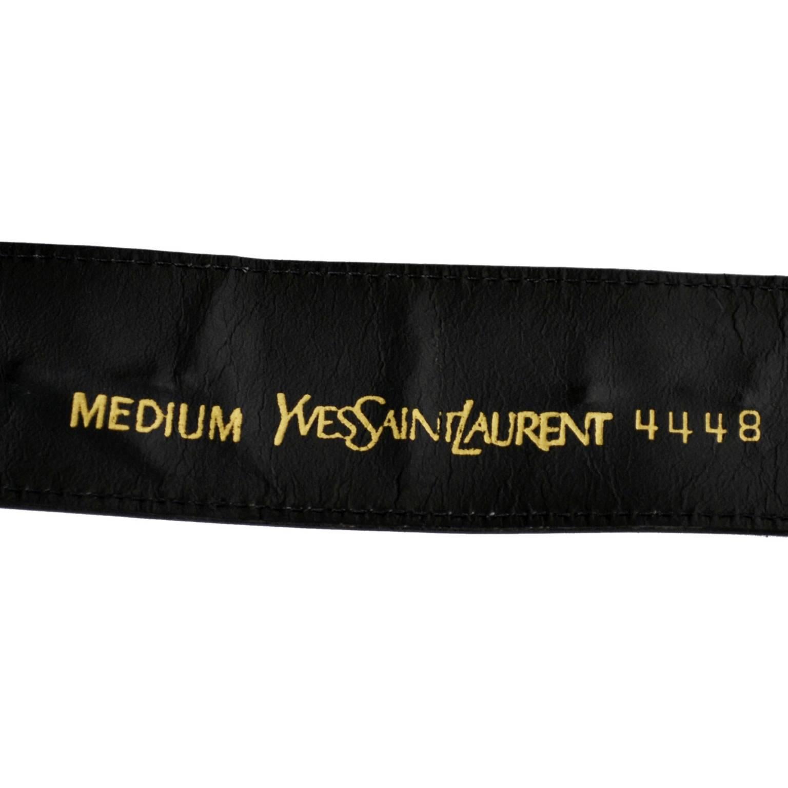 Black YSL 1980s Vintage Belt Yves Saint Laurent Coins Medium