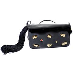 Judith Leiber Vintage Handbag Animals Horse Rhino Monkey Elephant Patent Leather 12