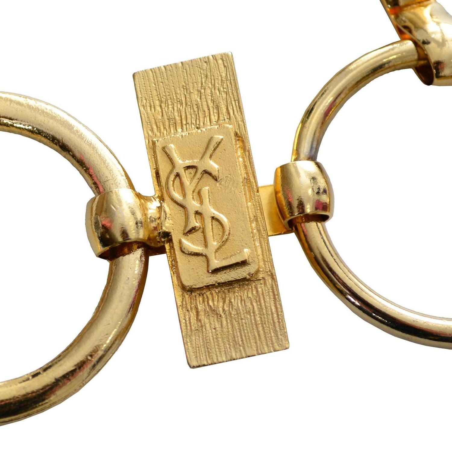 1970s YSL vintage gold belt Links Yves Saint Laurent at 1stdibs