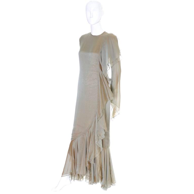 Easy to Wear Fall 1994 Bill Blass Red Silk Crepe Gathered Front Halter Dress