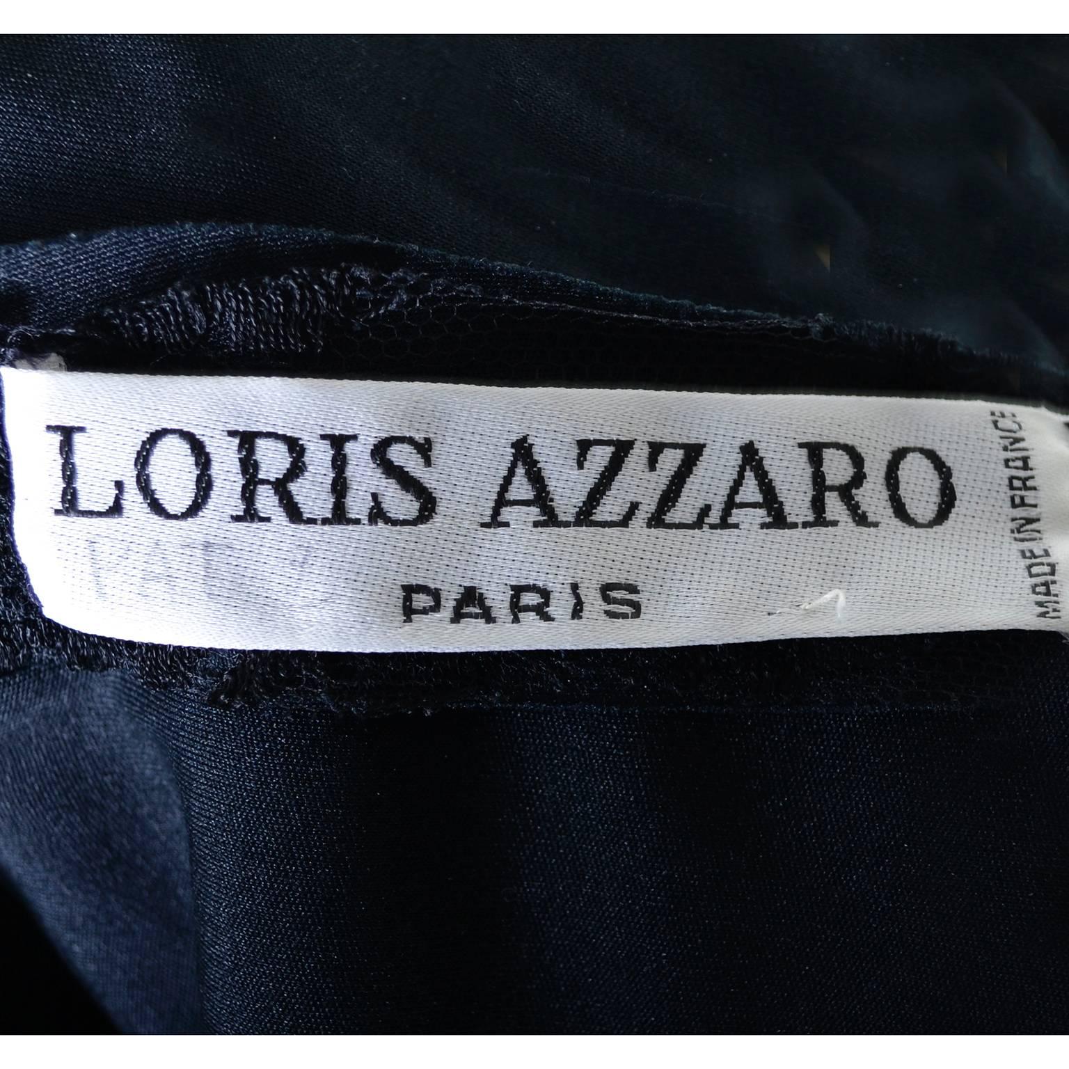 Loris Azzaro Vintage Dress Black Lace Victorian Style 1980s Evening Gown France 3