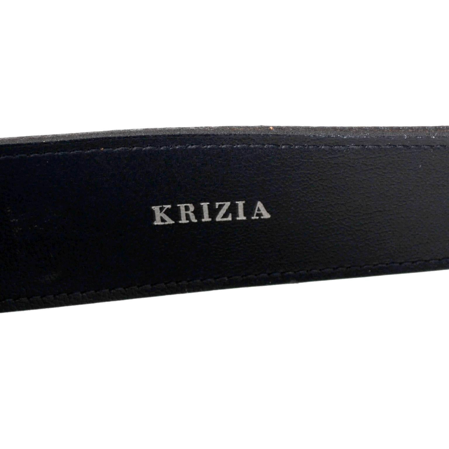 1980er Krizia Vintage Brauner extra langer Ledergürtel Größe Medium bis Large 1