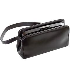 Retro Prada Handbag Chocolate Brown Leather Shoulder Bag