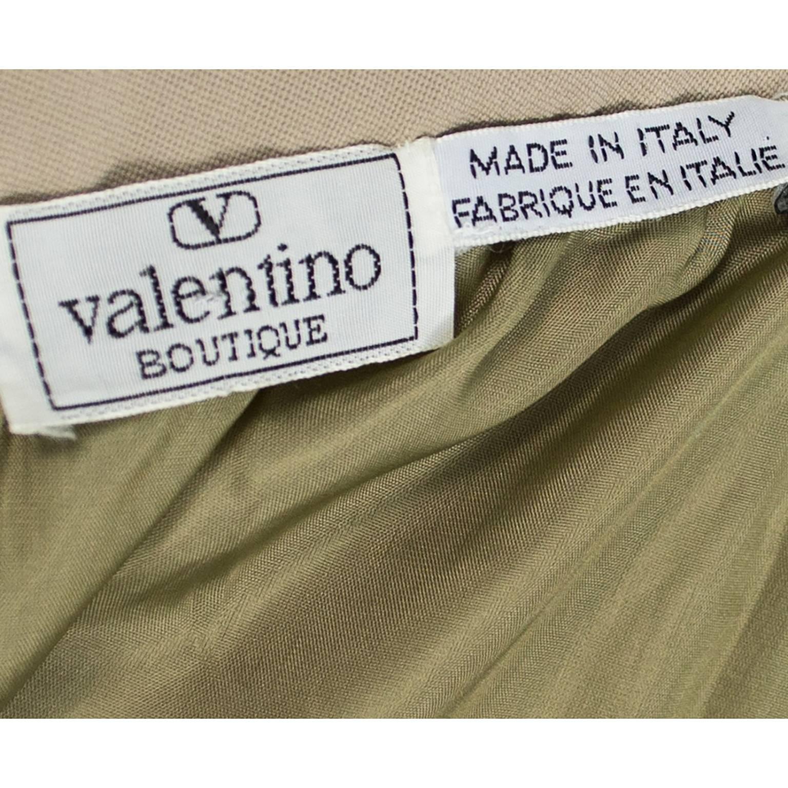 1984 Runway Vintage Valentino Boutique 2pc Skirt Top Outfit Pink & Camel Size 8 5