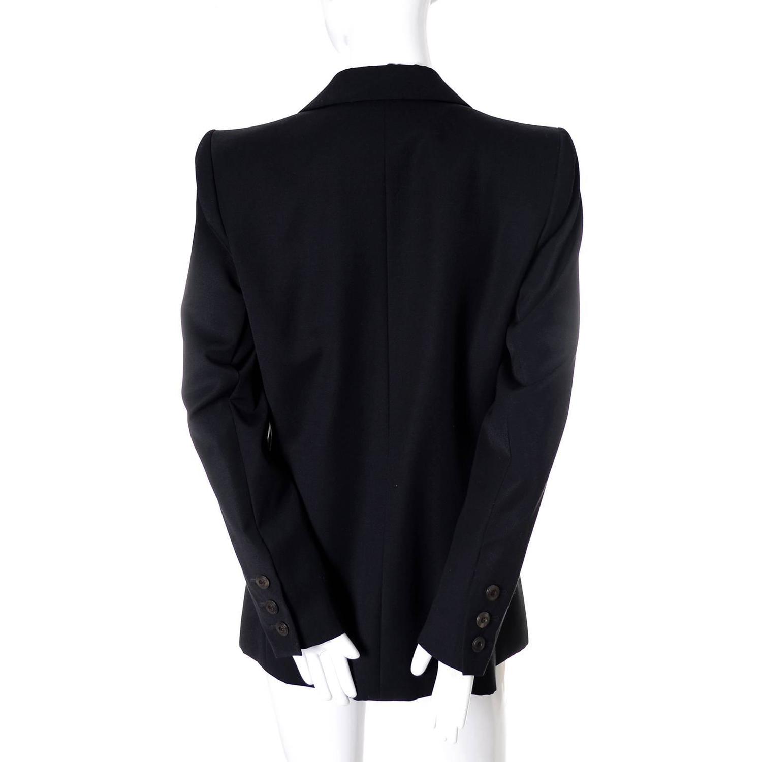Vintage YSL Blazer Black Wool Yves Saint Laurent Size 40 US 8 at 1stdibs