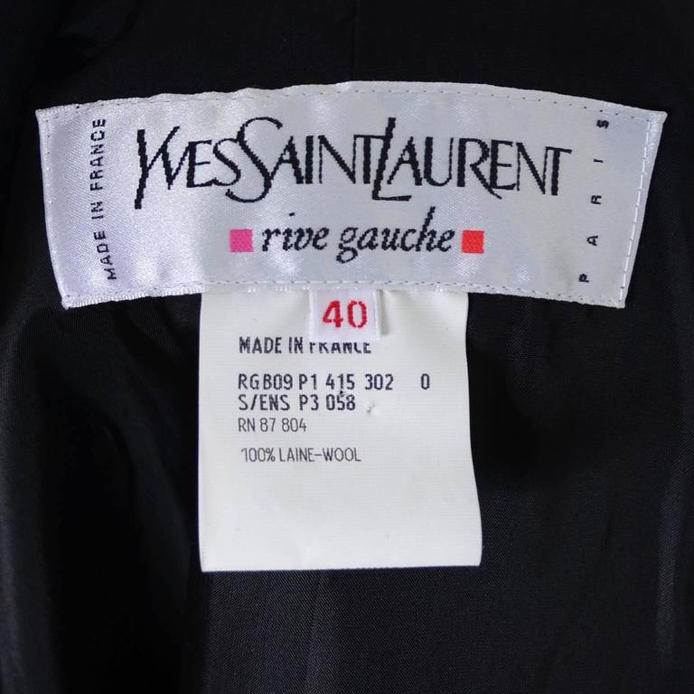 Vintage YSL Blazer Black Wool Yves Saint Laurent Size 40 US 8 at 1stDibs