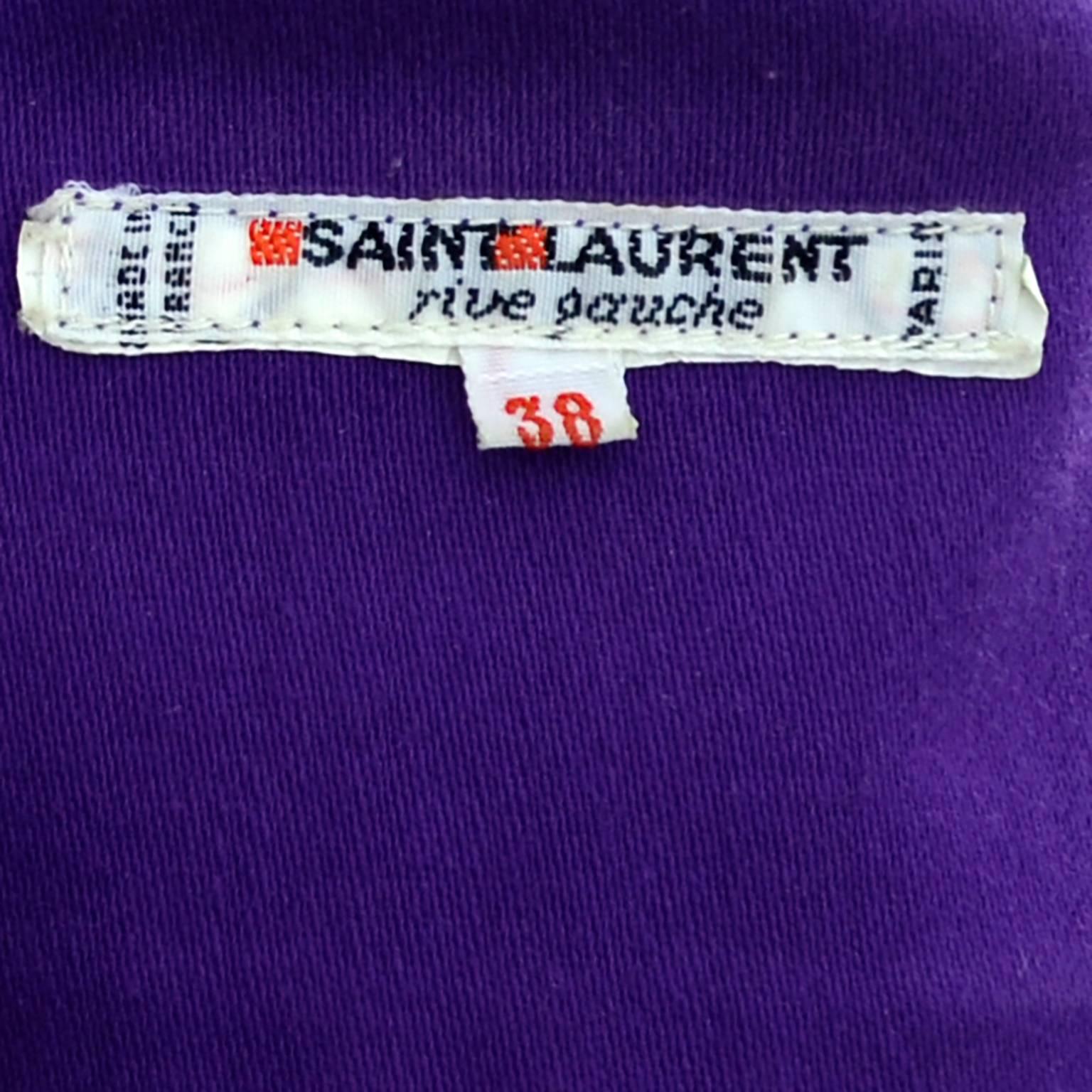 Purple Vintage Yves Saint Laurent 2 pc Pants Jacket Outfit YSL size 38 Knickerbockers