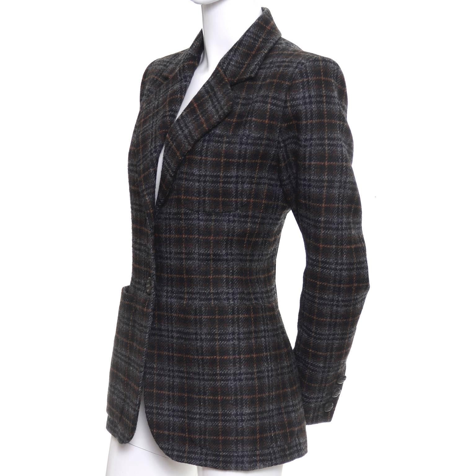 saint laurent plaid blazer