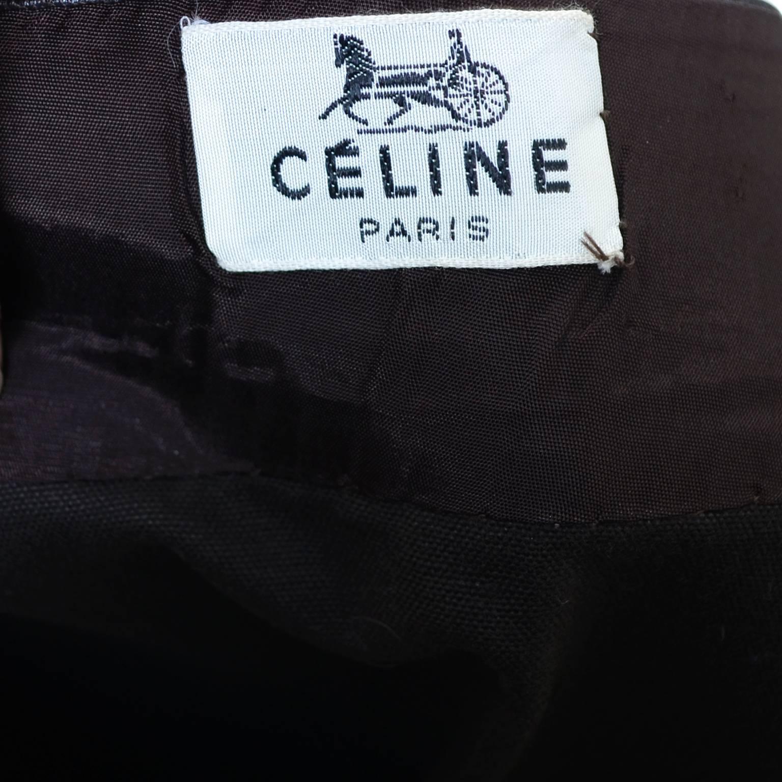 Jupe Céline vintage marron avec ceinture en cuir et boucle dorée ( années 1970) Excellent état - En vente à Portland, OR