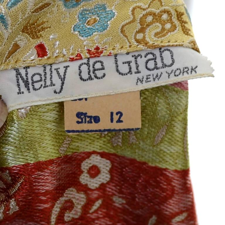 1950s 2 pc Vintage Dress Nelly de Grab New York Gold Brocade Floral ...