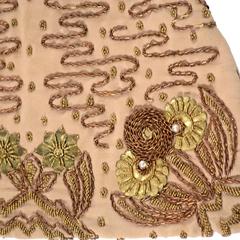 French Vintage Evening Bag Handbag Metallic Embroidery Beaded Pearls Gold Silk