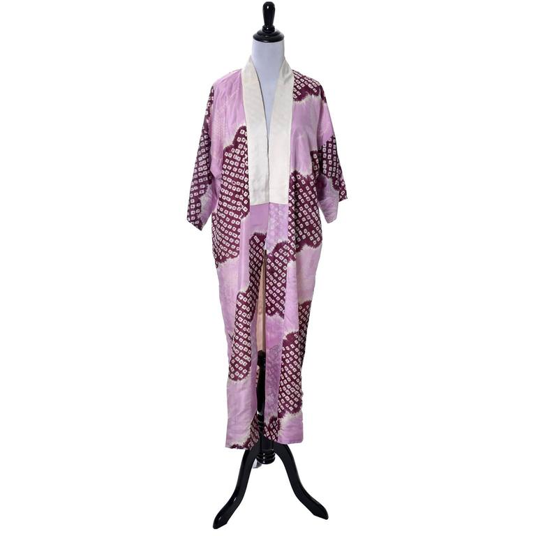 1920s Shibori Silk Japanese Vintage Kimono Robe Phoenix at 1stDibs