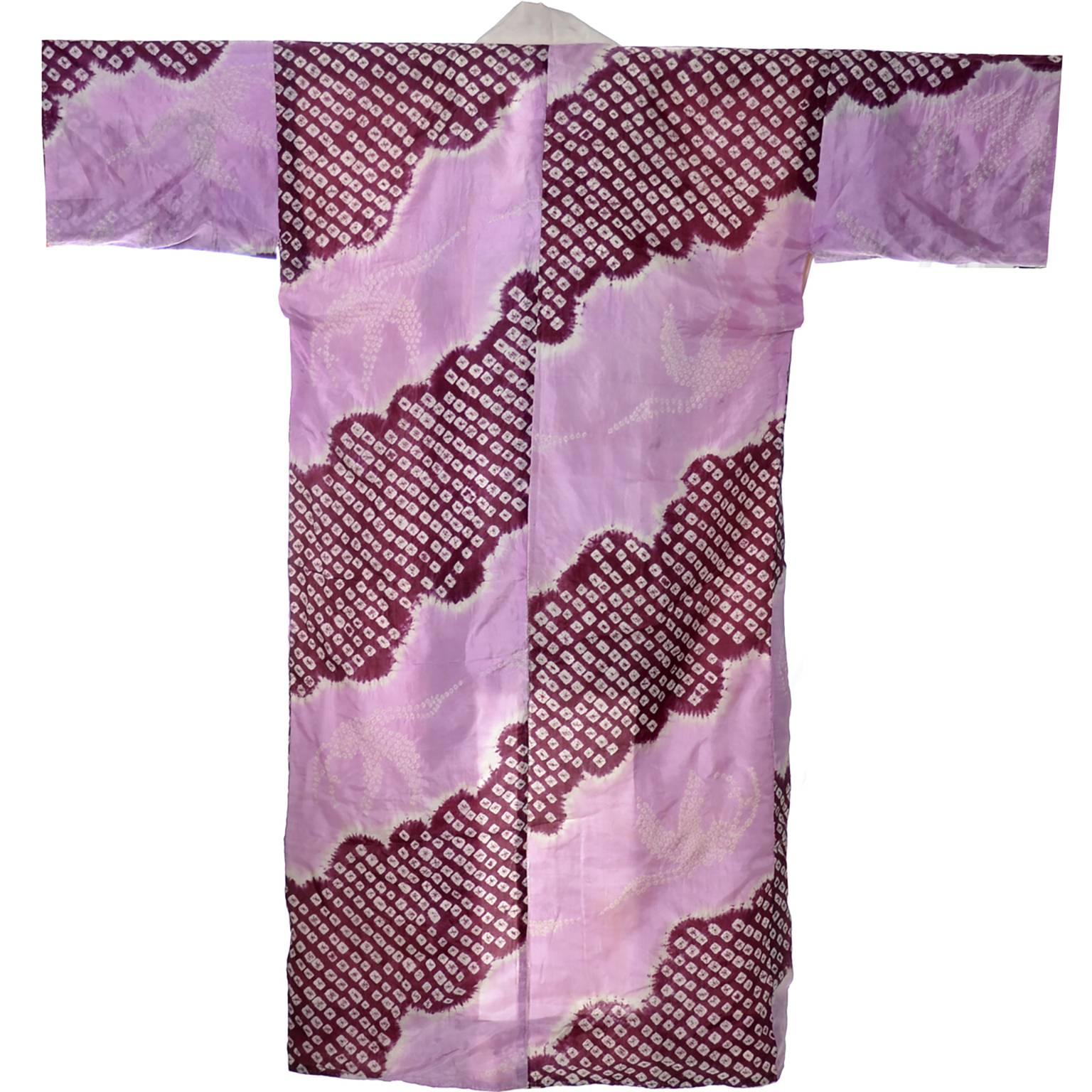 This is a stunning vintage 1920's Japanese silk kimono. It came from an estate I acquired that included many important pieces of Asian textiles and clothing. This could possibly be older, but I believe it to be from the 20's. This kimono is made