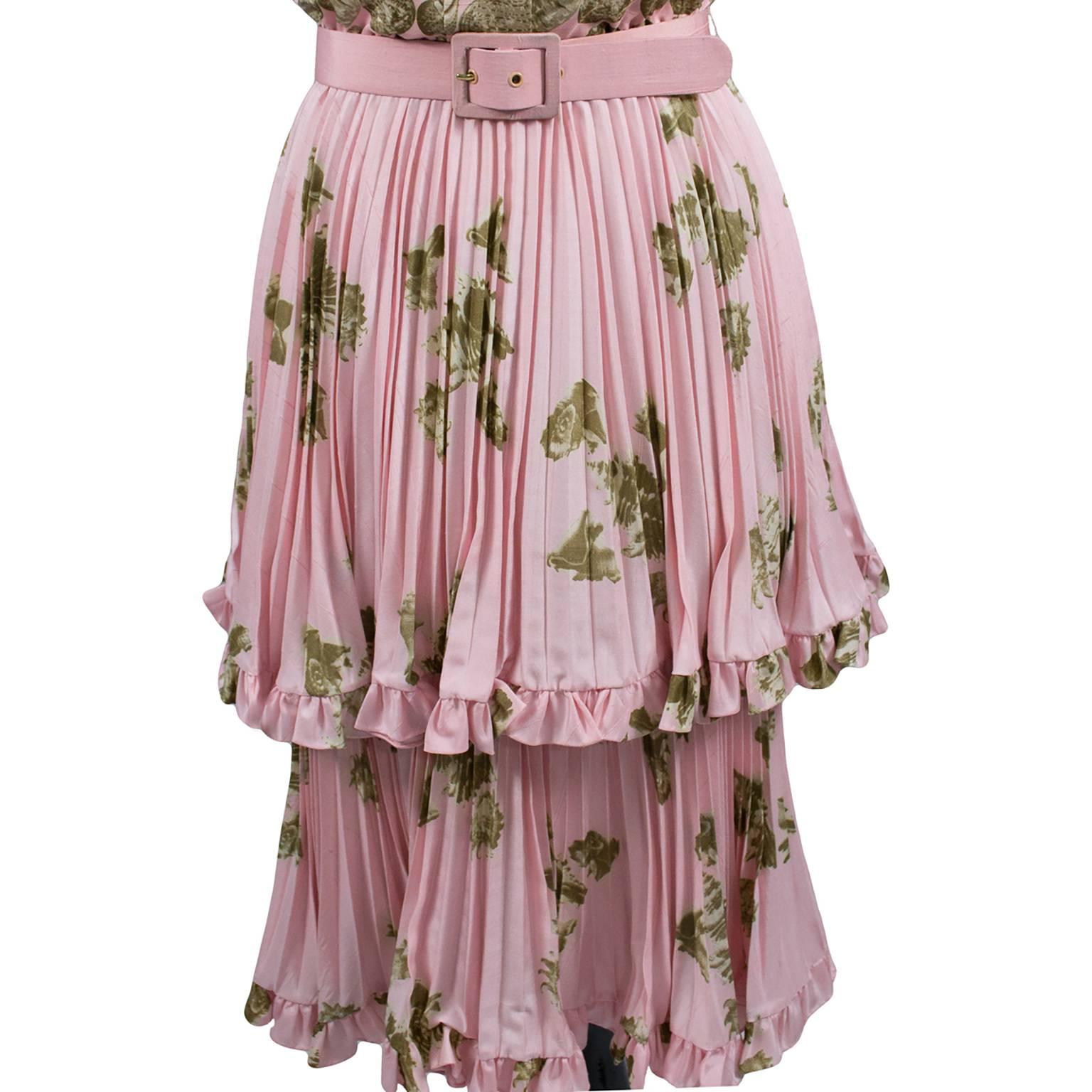 This is one of my favorite Valentino vintage dresses and it came from one of my all time favorite estates of vintage clothing and accessories.  This pink silk dress was made in Italy in the 1970's and has beautiful light brown seashells and a