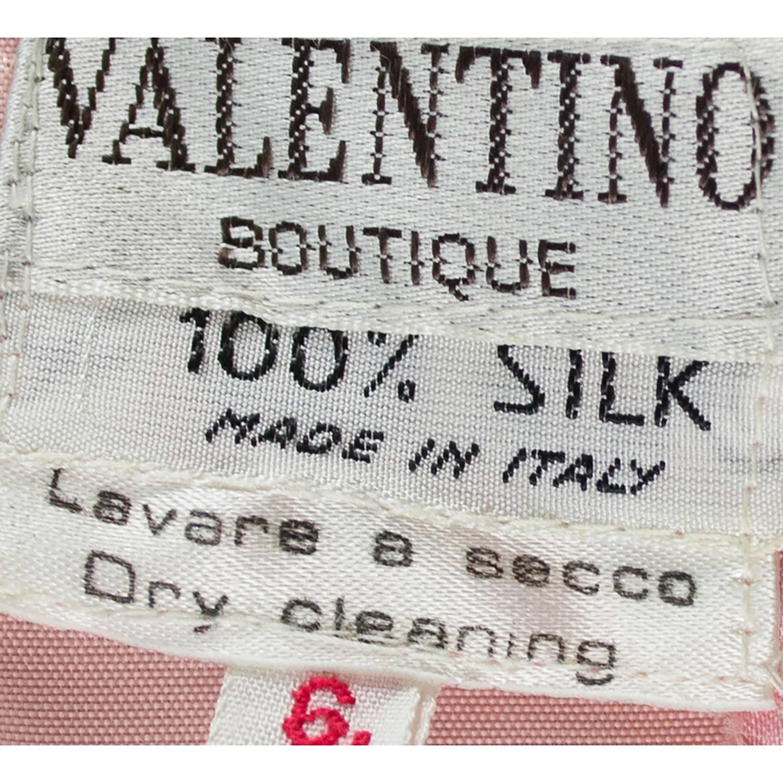 1970s Valentino Boutique Vintage Pink Silk Dress With Seashells I Magnin Size 4 2