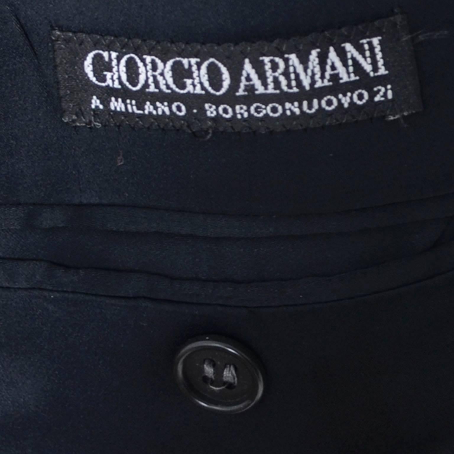 Vintage Giorgio Armani Tuxedo Jacket Shawl Collar Vetimenta Spa Black Label In Excellent Condition In Portland, OR