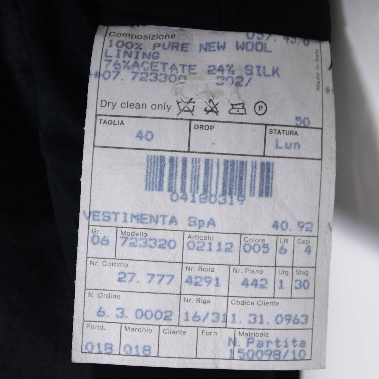 Vintage Giorgio Armani Tuxedo Jacket Shawl Collar Vetimenta Spa Black Label 2