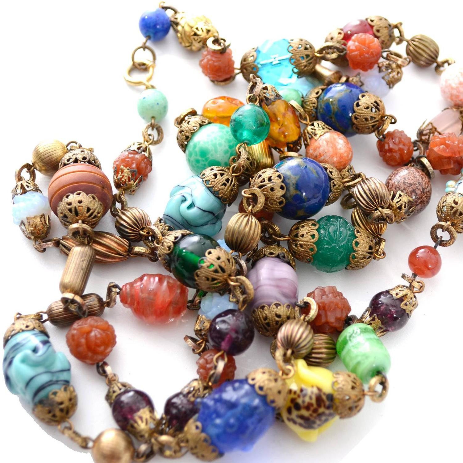 Vintage glass bead necklace Clearance