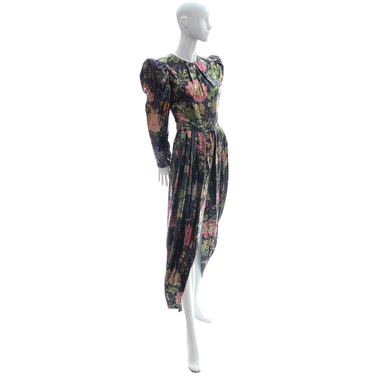 I love this striking vintage Arnold Scaasi floral metallic dress! The hem is ingeniously designed with a soft 