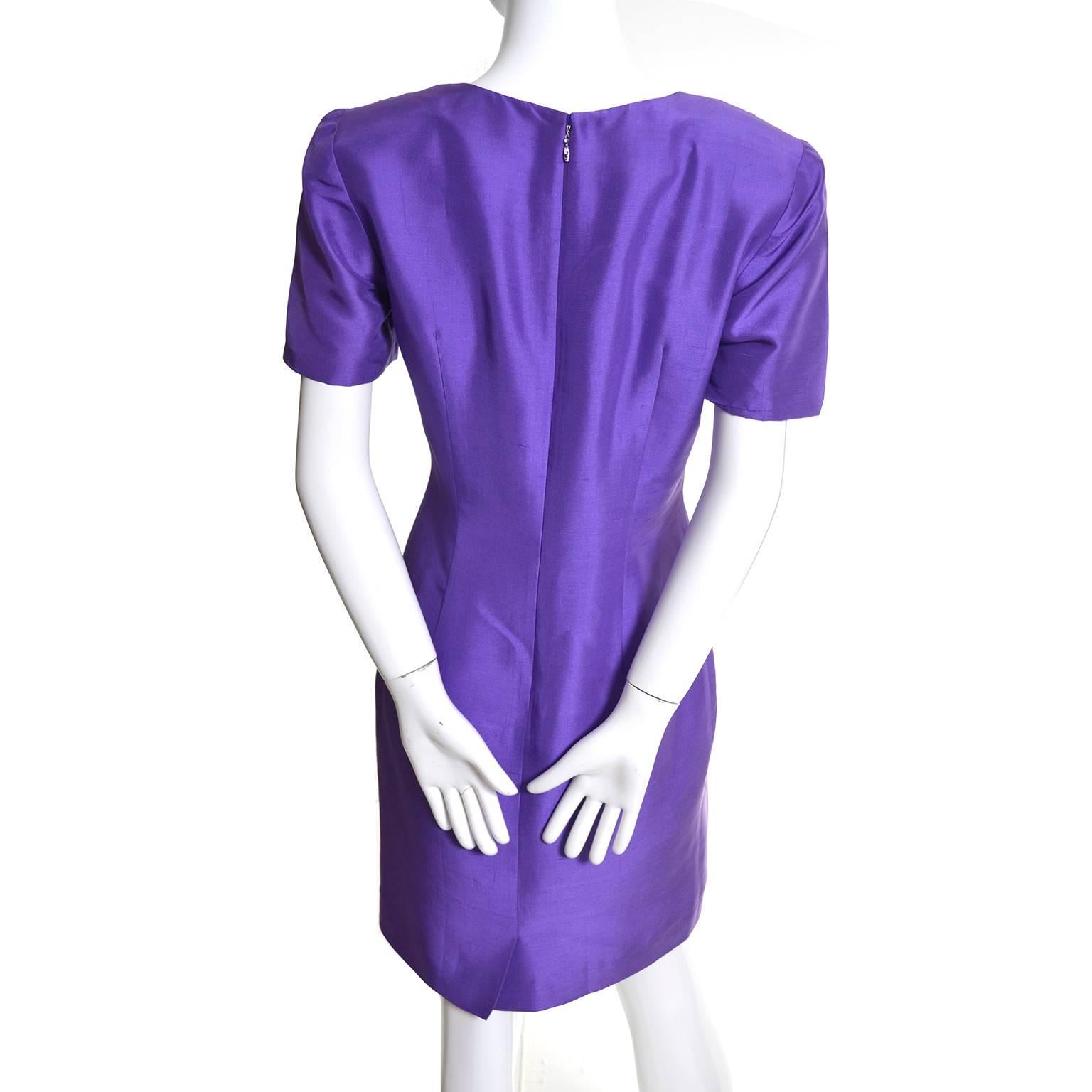Women's 1990s Purple Silk Scaasi Vintage Dress As New Size 2/4