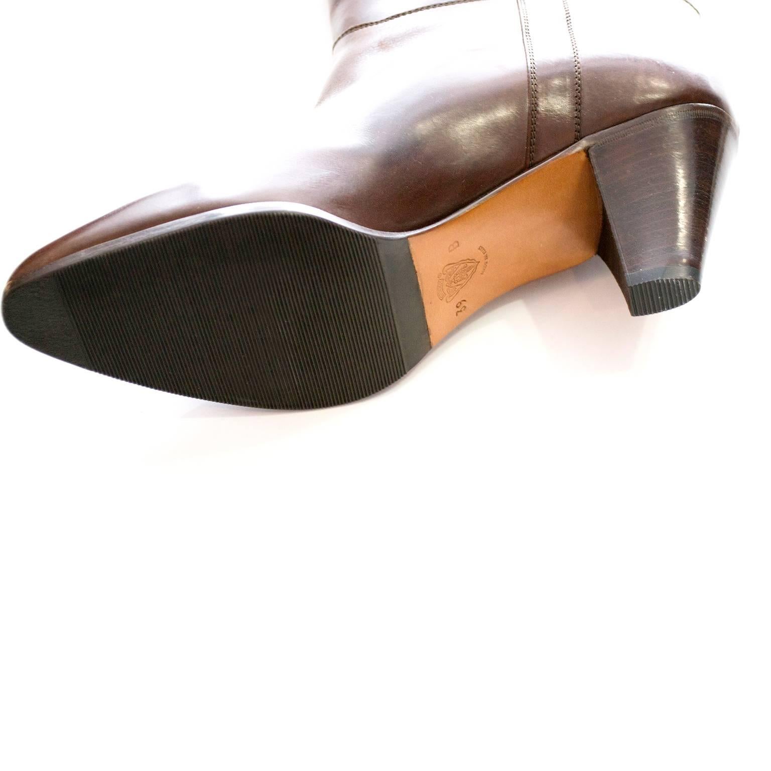 Women's 1970s Gucci Vintage Boots Leather Italy Size 39