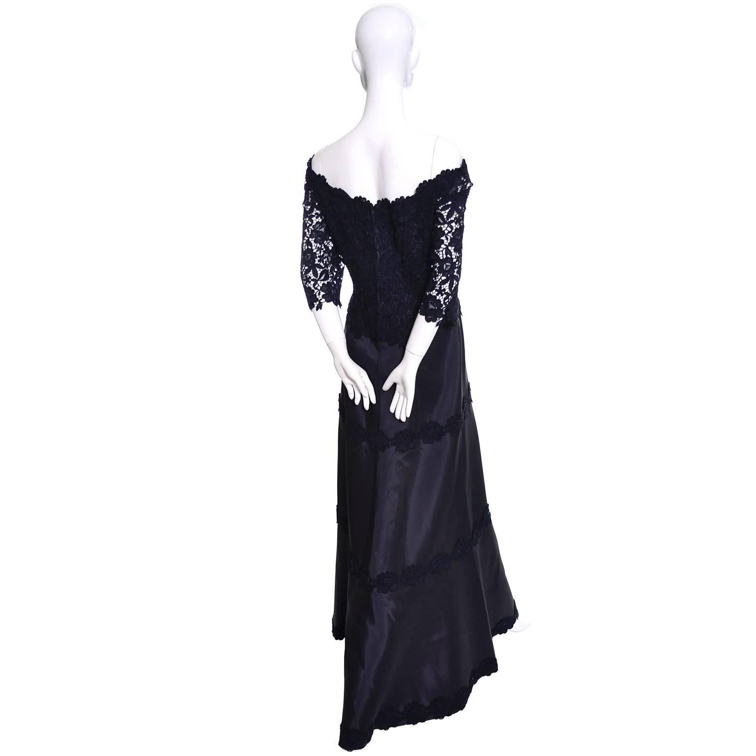 Helen Morley Bergdorf Goodman Vintage Dress Evening Gown in Lace and