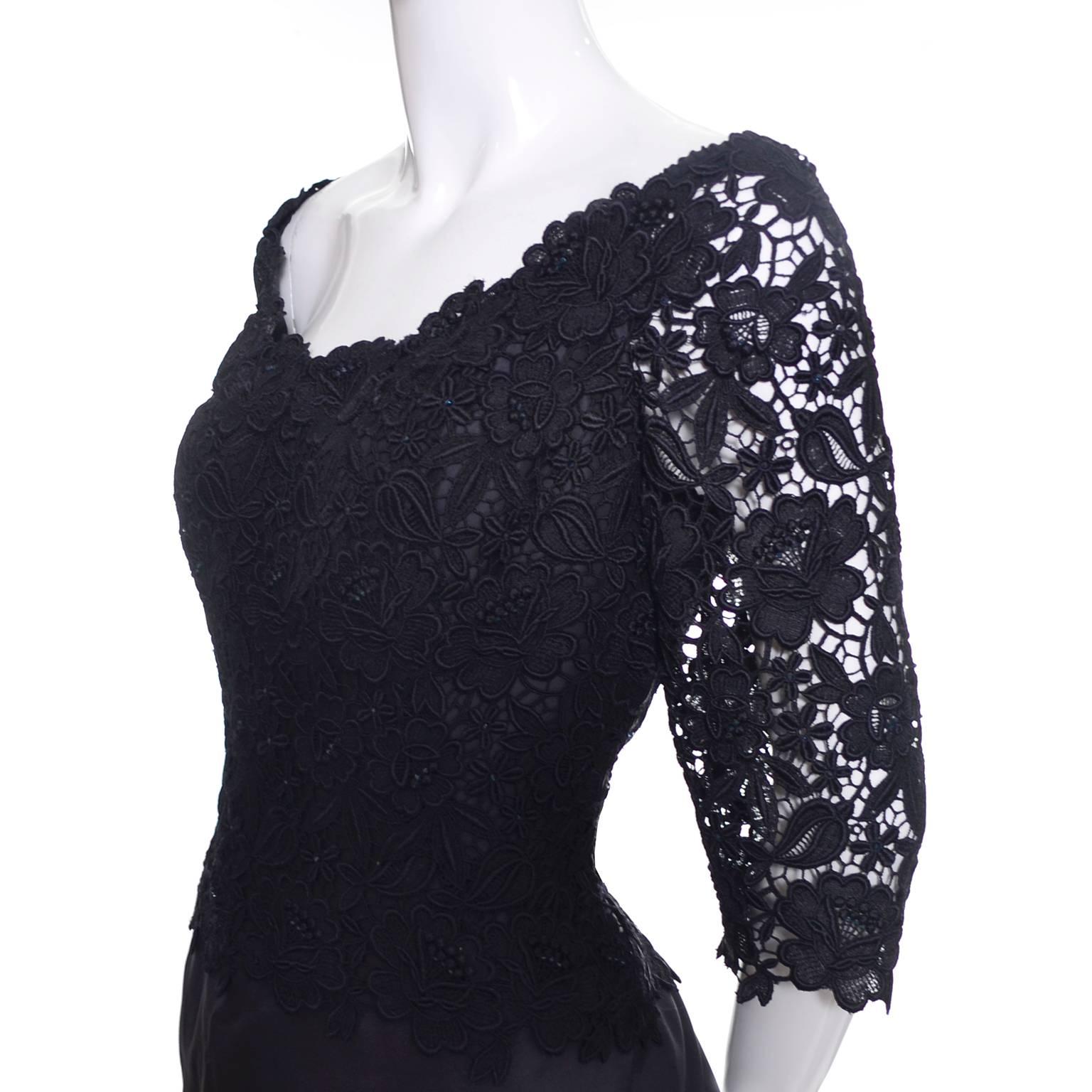 Helen Morley Bergdorf Goodman Vintage Dress Evening Gown in Lace and