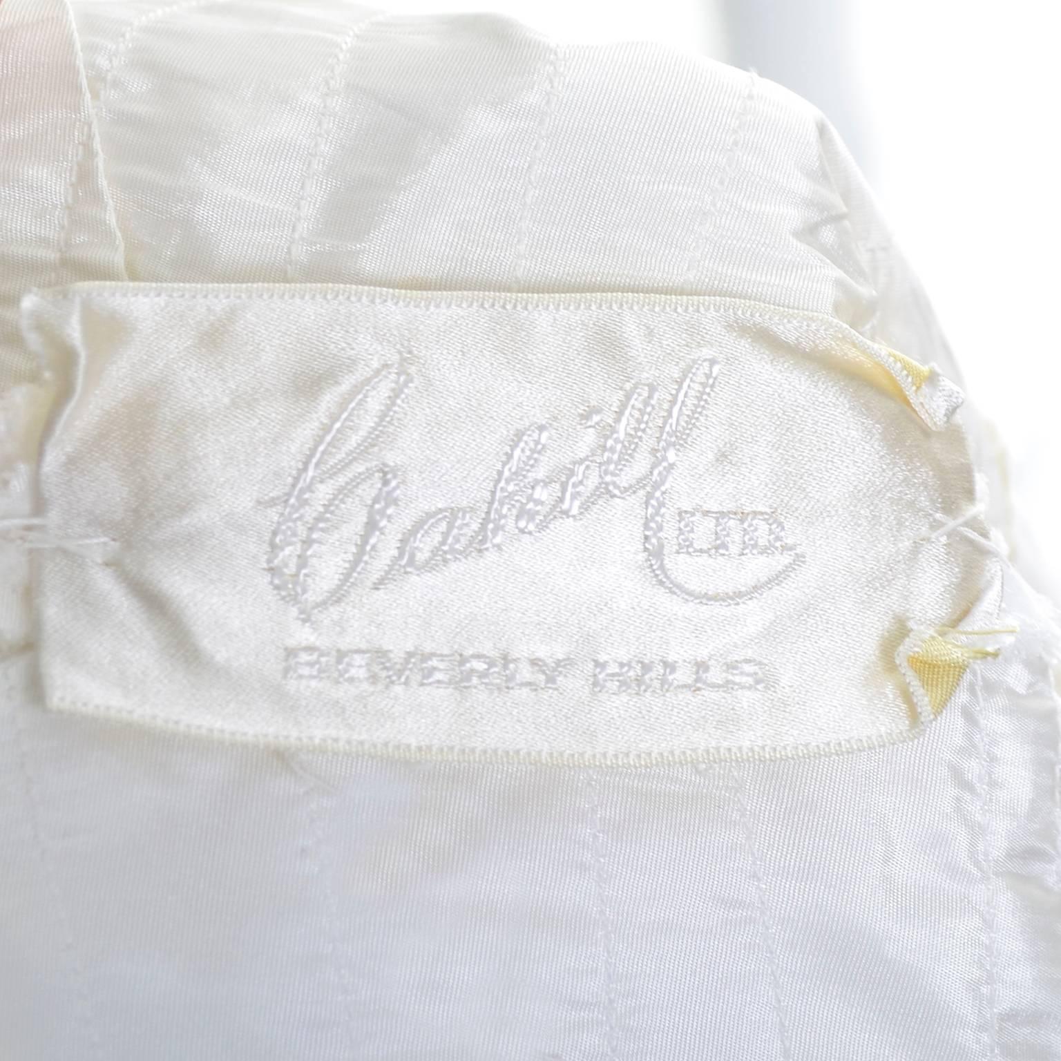 1950s William Cahill Beverly Hills Pleated Organza Vintage Wedding Dress Train 1