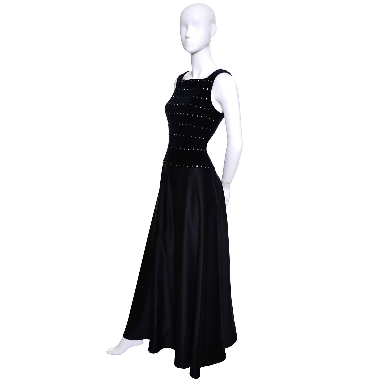 black satin gown