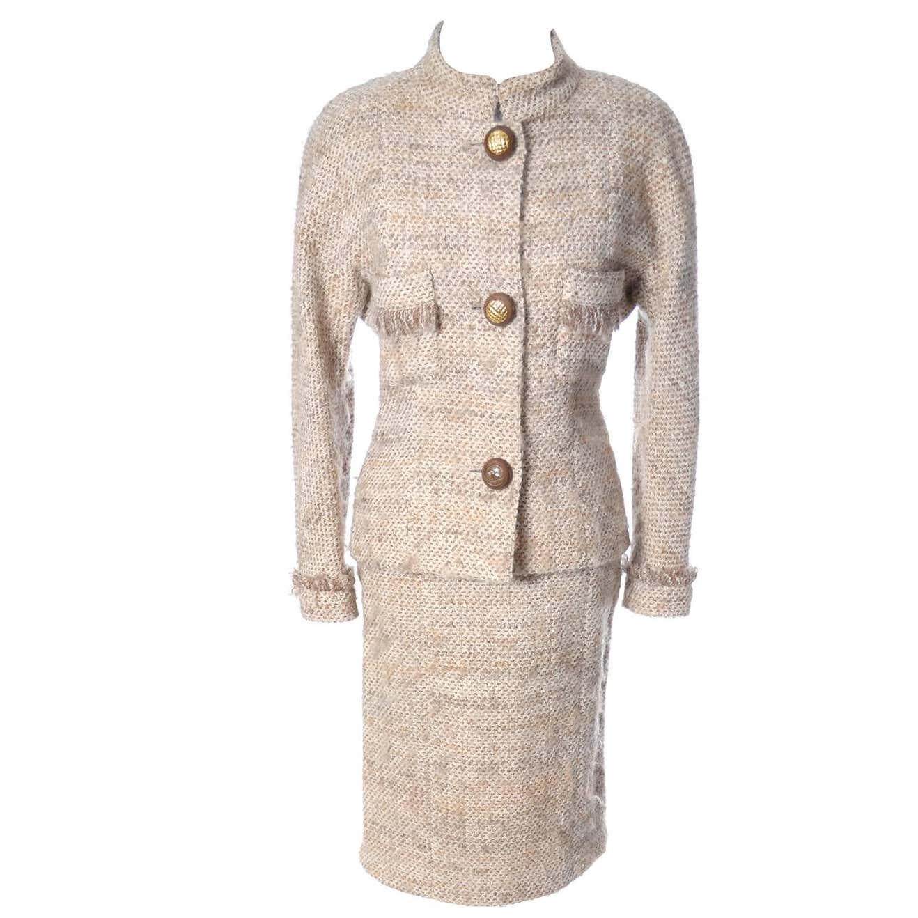 Documented F/W 1988 Vintage Chanel Boutique Skirt Suit Boucle Wool ...