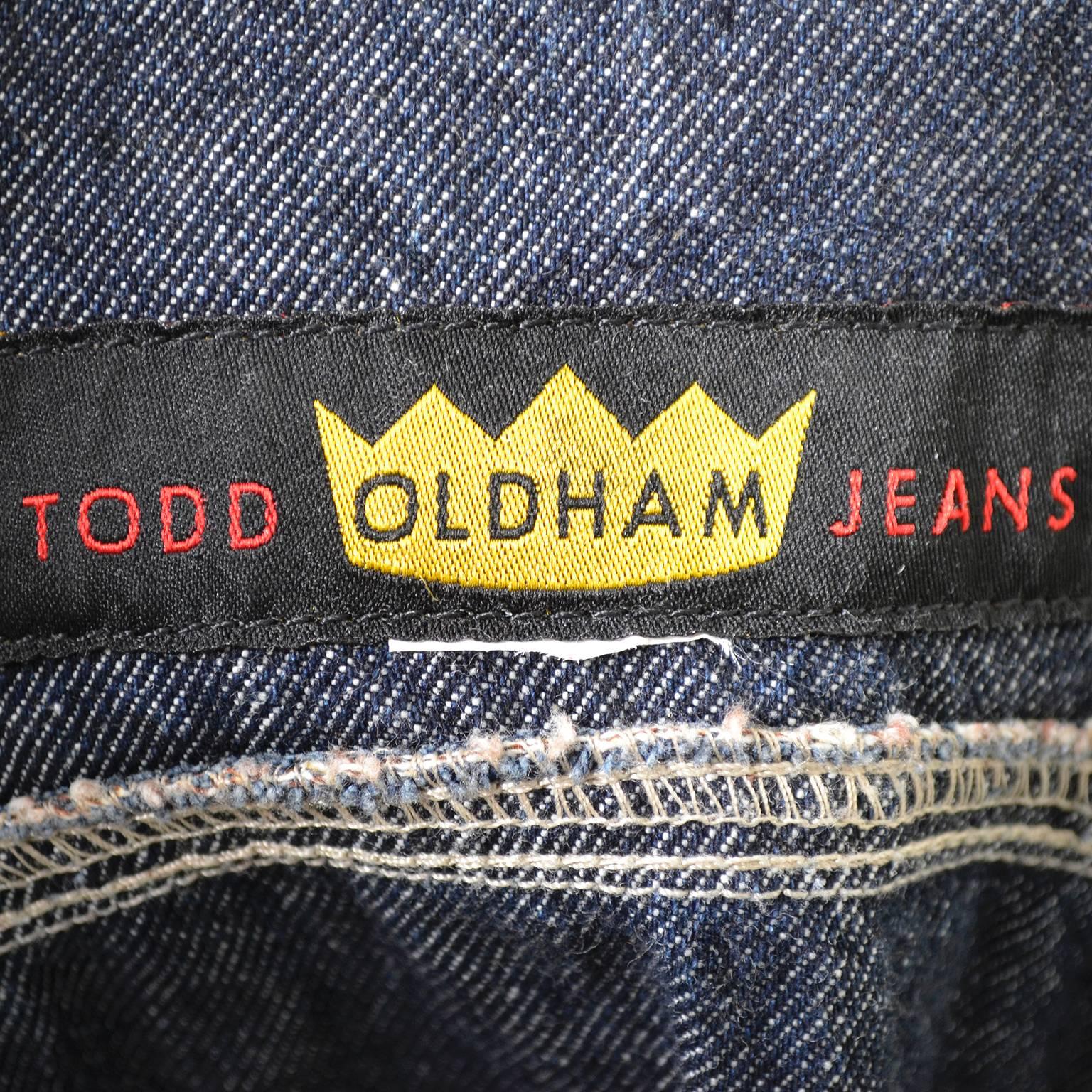 Women's 1990s Todd Oldham Vintage Denim Style Jacket Snakeskin Print Size Medium