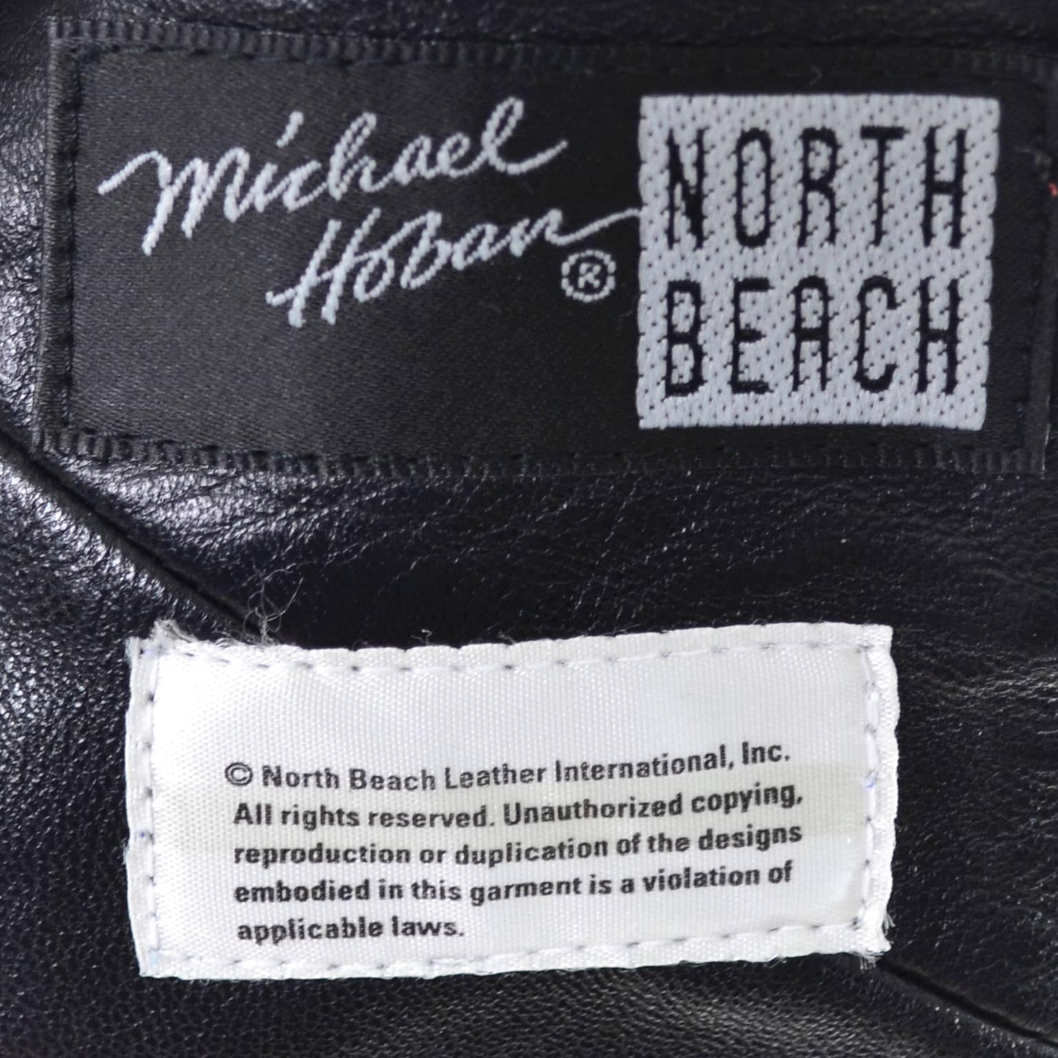 Michael Hoban North Beach Vintage Leather Bomber Jacket 1980s Avant Garde Medium In Excellent Condition In Portland, OR
