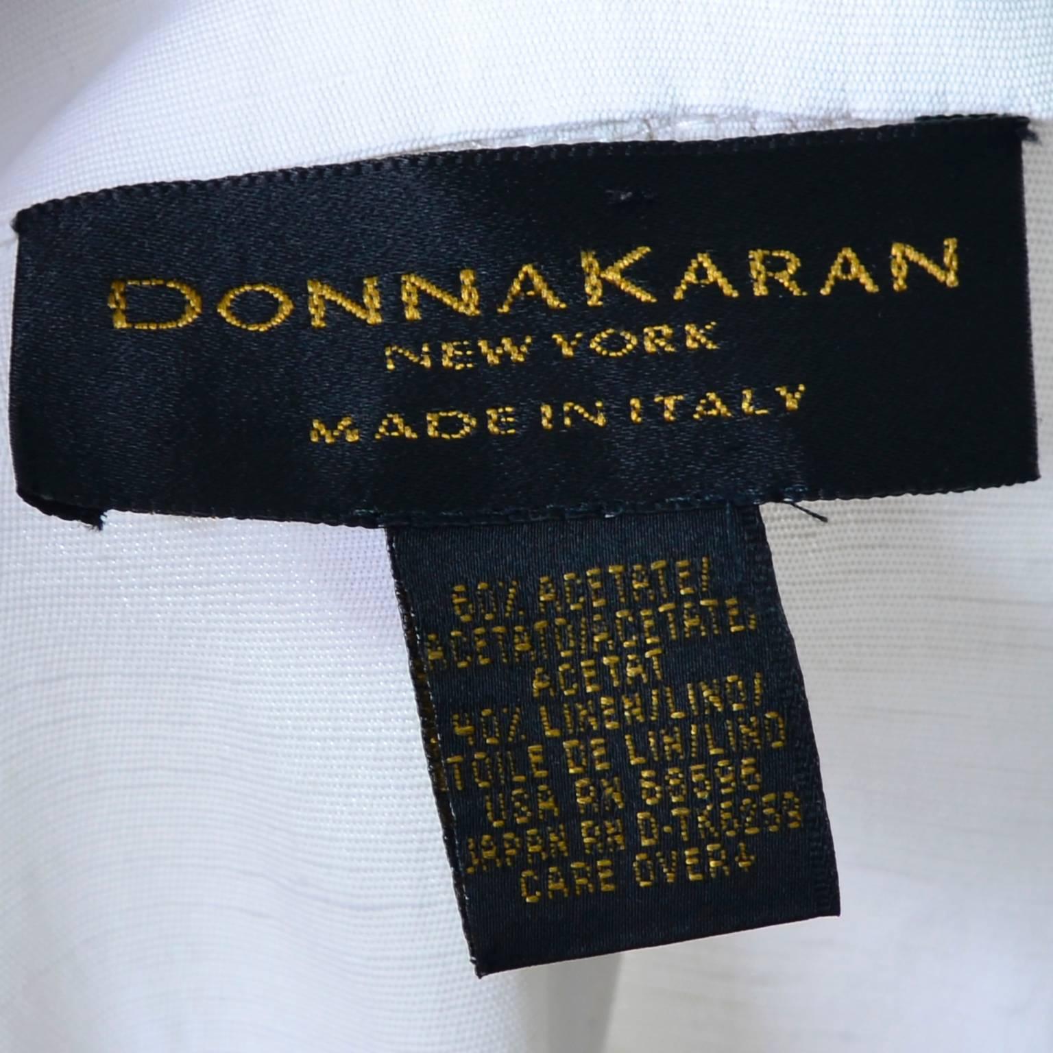 1990s Donna Karan Vintage Ivory Racer Back Dress and Coat Suit Ensemble 5