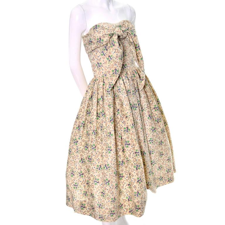 Carolyn Schnurer vintage dress 1950s Strapless Built in Shawl Wrap 4/6 ...