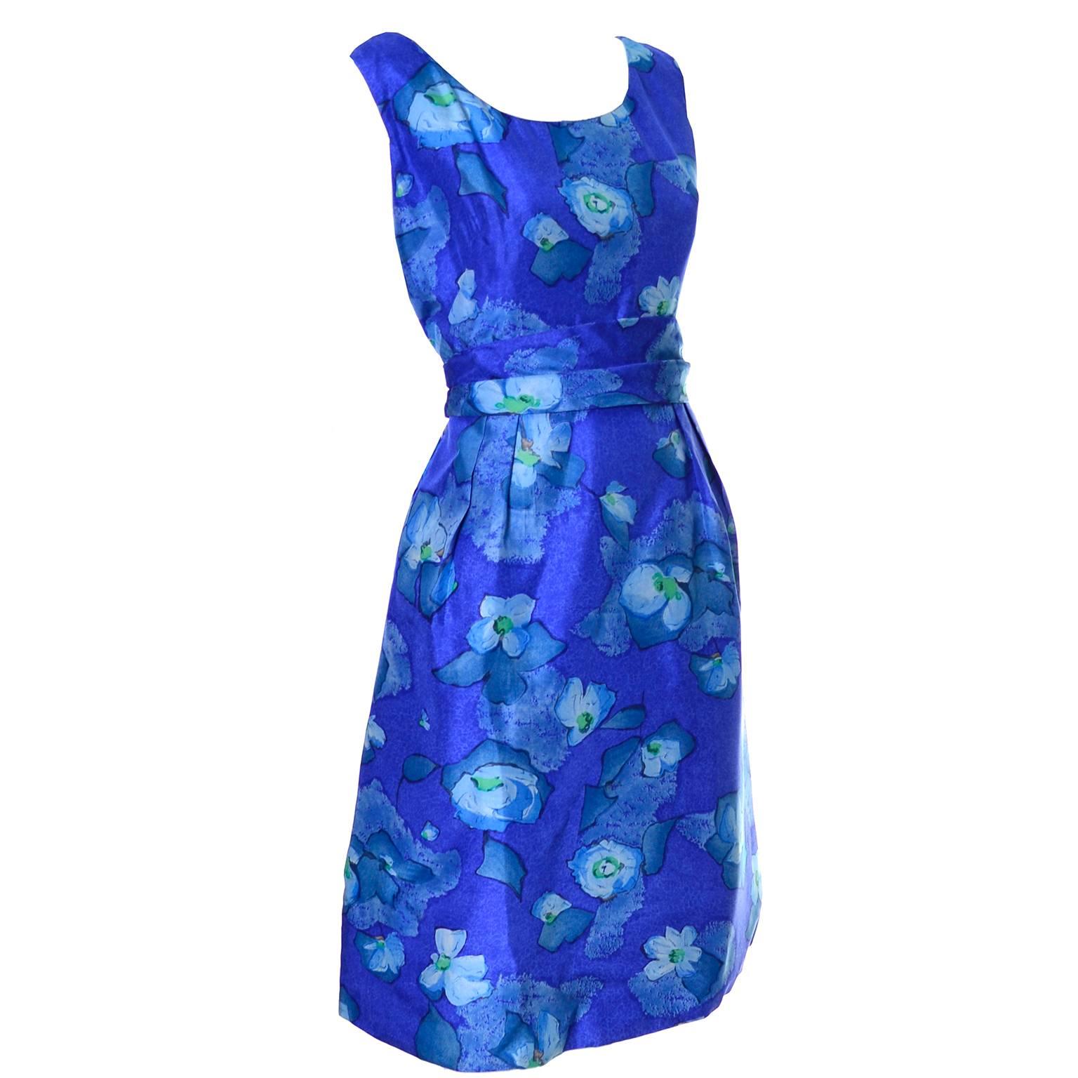 Miss Bergdorf Goodman Betty Clyne Custom Originals Vintage Blue Dress 1960s