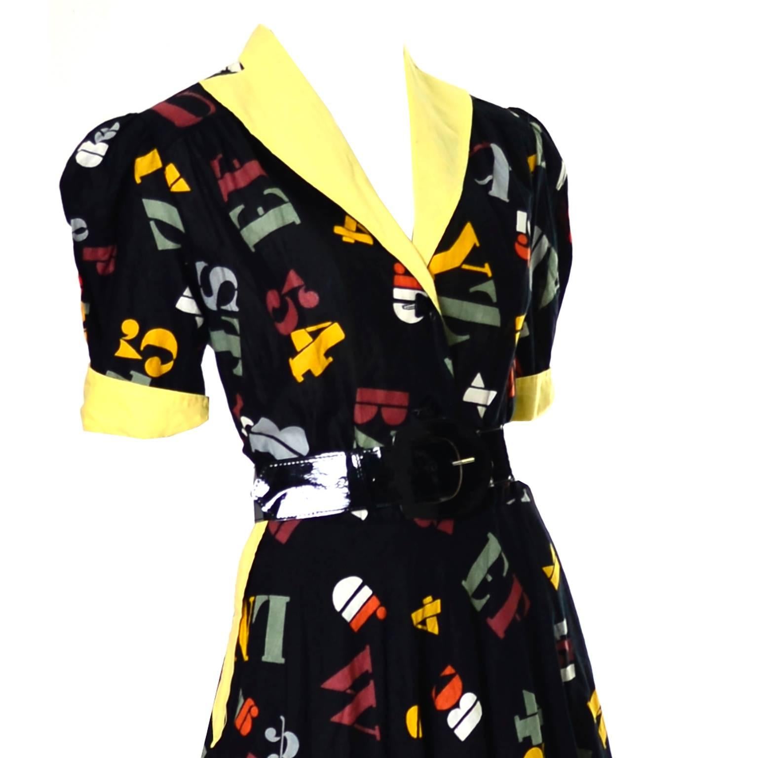 alphabet print dress
