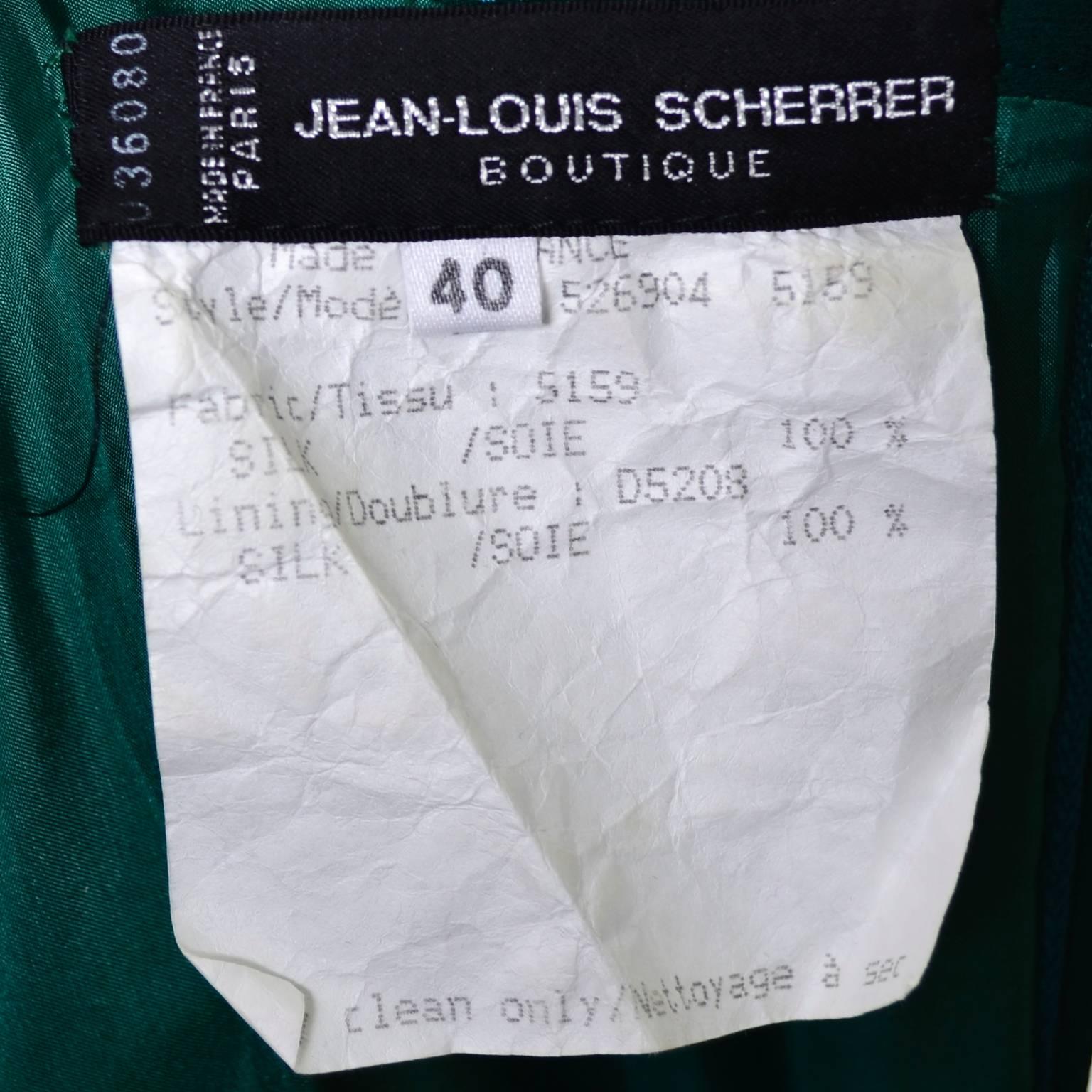 Jean-Louis Scherrer Numbered Boutique Vintage Silk Dress Gold Brocade Jacket 1