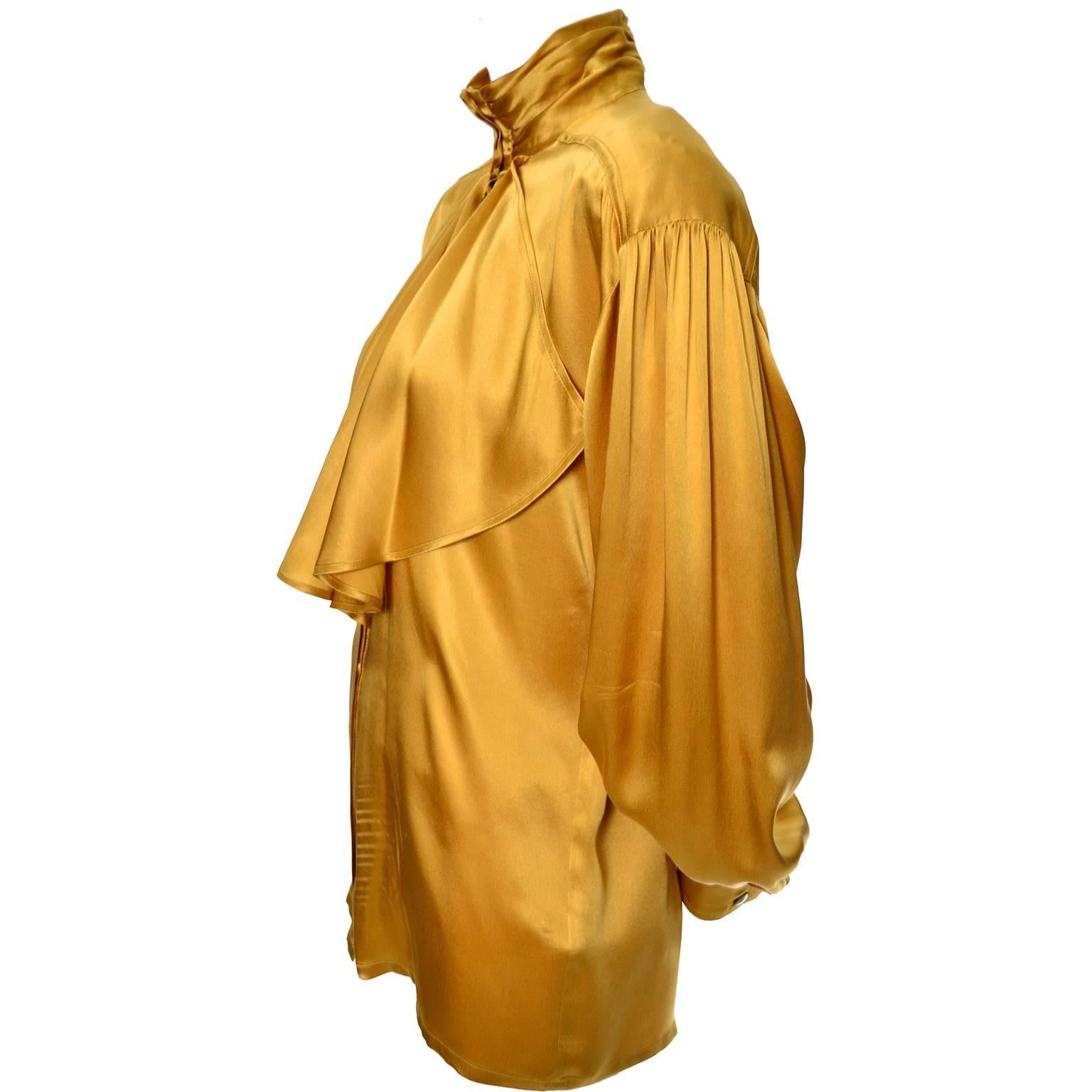 gold silk top